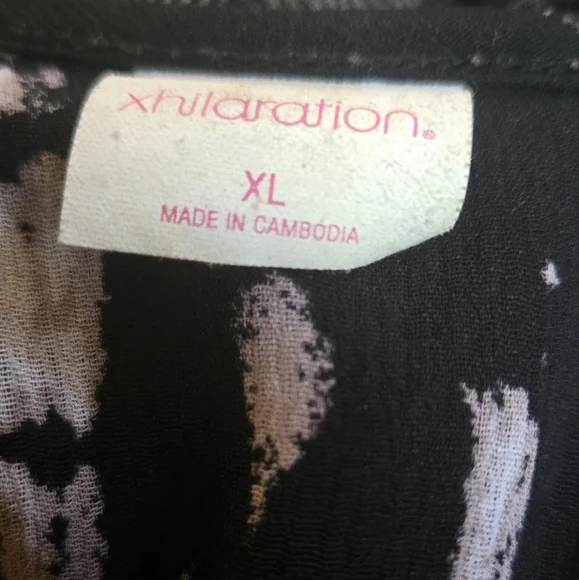 Xhiliration tye dye Black White Women's Dress/swim cover-up szXL NWT - Picture 7 of 7